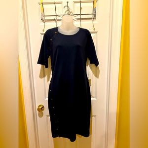 Navy sweater dress by Carlisle- Etcetera